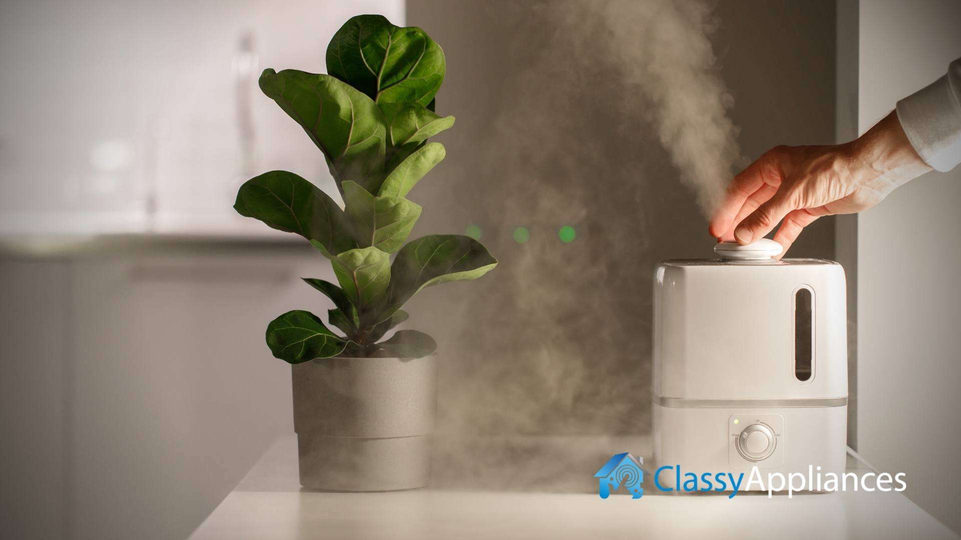 man turning on air humidifier